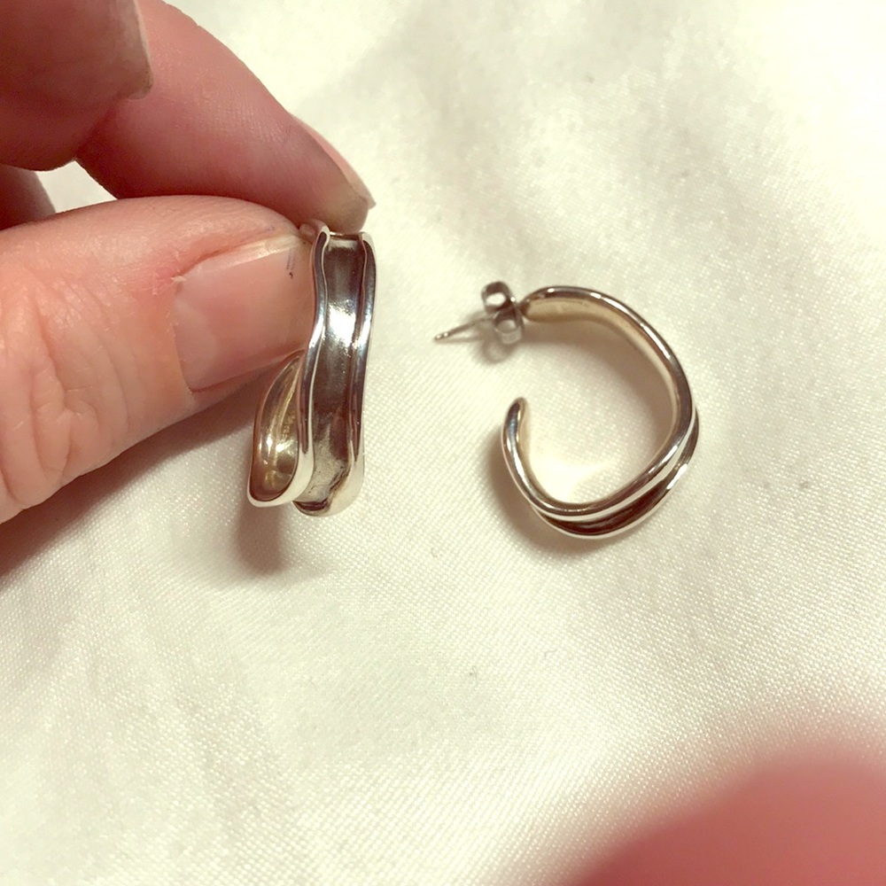 Sterling Silver Wave Earrings